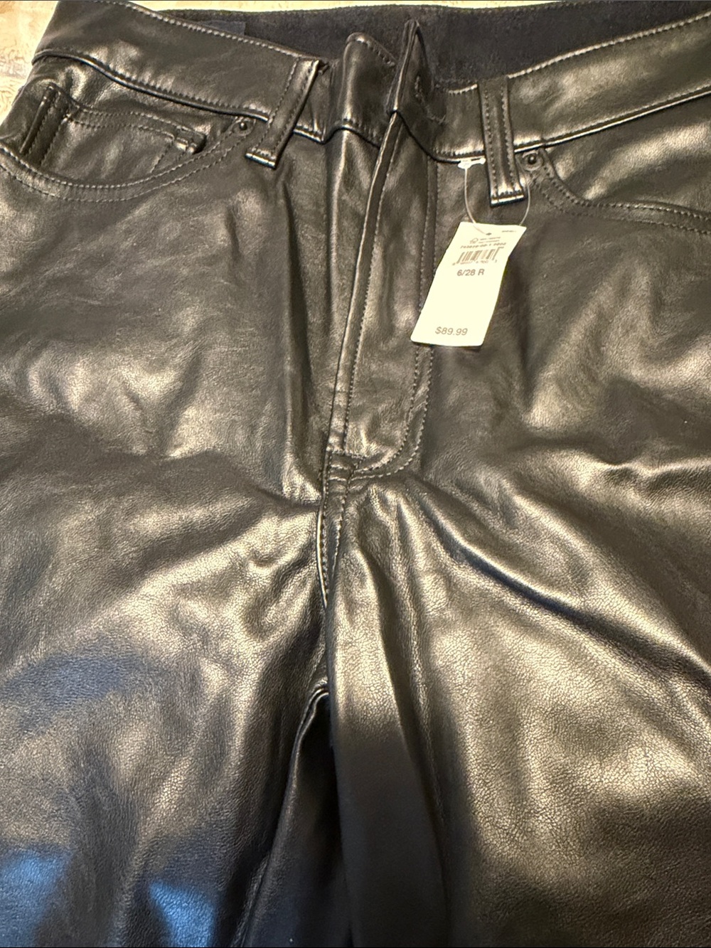 GAP Black Faux Leather Skinny Pants